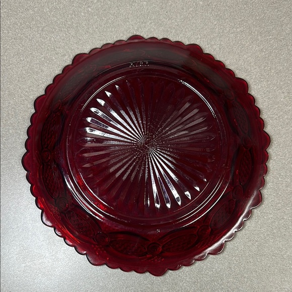 Avon Cape Cod Red Glass Dinnerware 7 1/4” - Picture 8 of 12